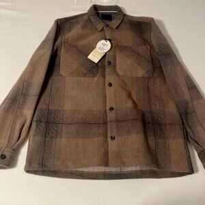Nomad by Craft Flow Plaid Fleece Wool Button Down Coat Size S